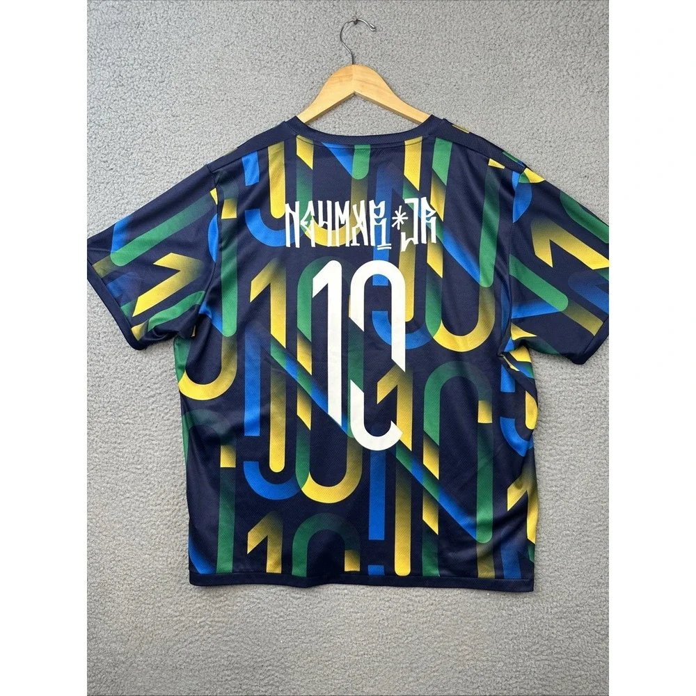 Neymar Jr Hero Soccer Jersey Men's Size 2XL XXL Navy Blue Yellow Graphic PUMA
